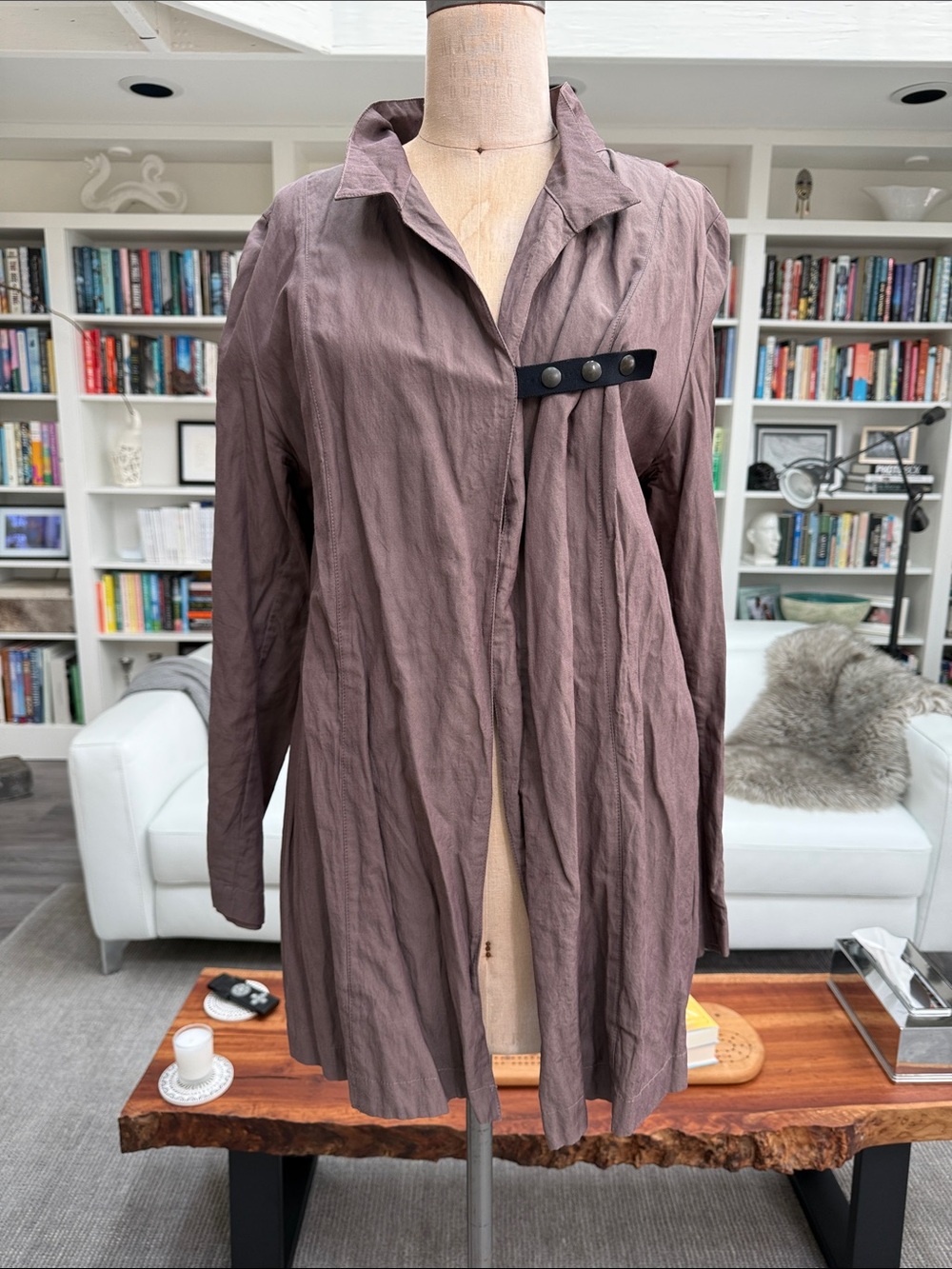 Sarah Pacini plum-deep rose cotton blend jacket